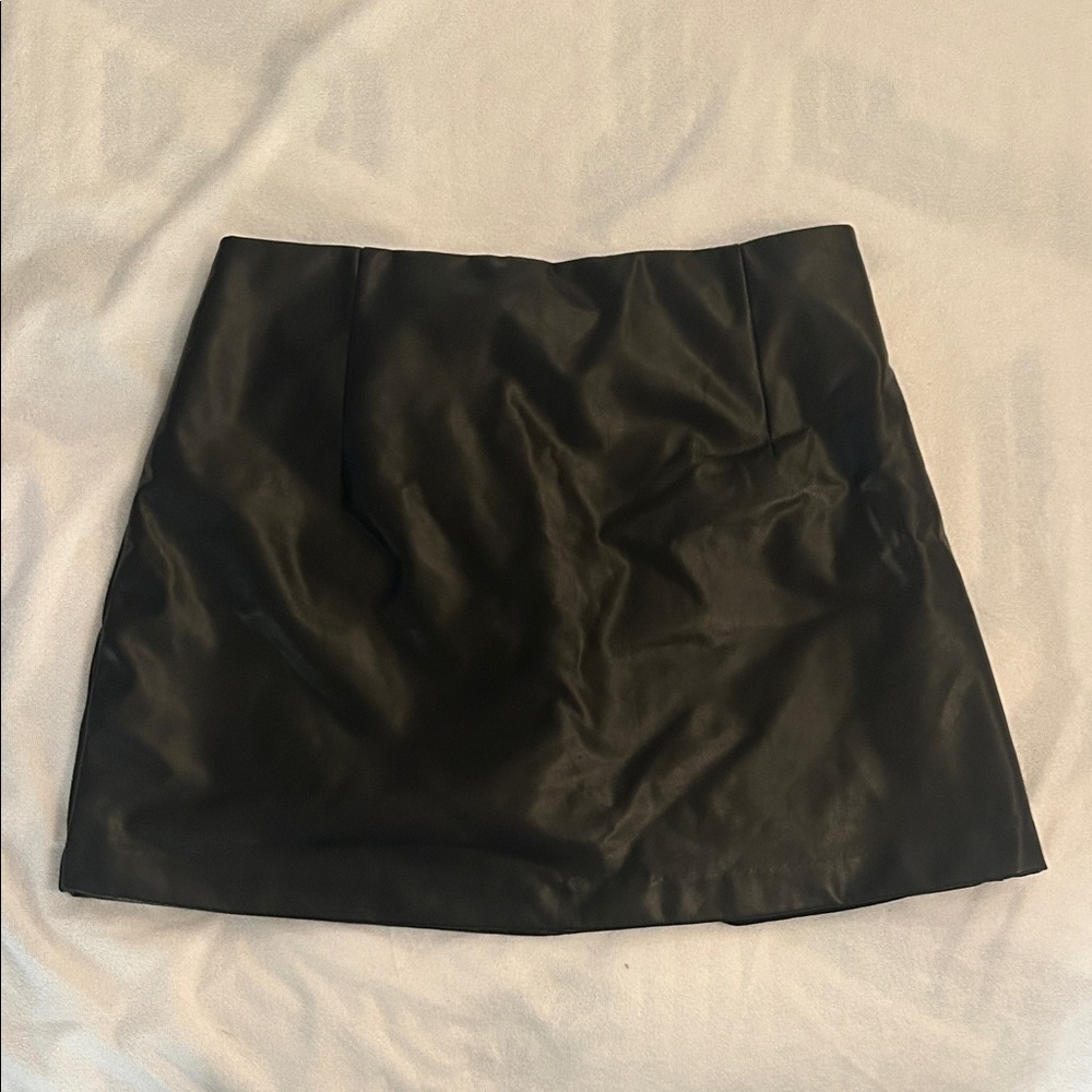 Abercrombie & Fitch Black Vegan Leather Mini Skirt